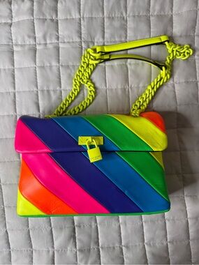 Kurt Geiger Rainbow Leather Shoulder Bag - Neon Multicolor